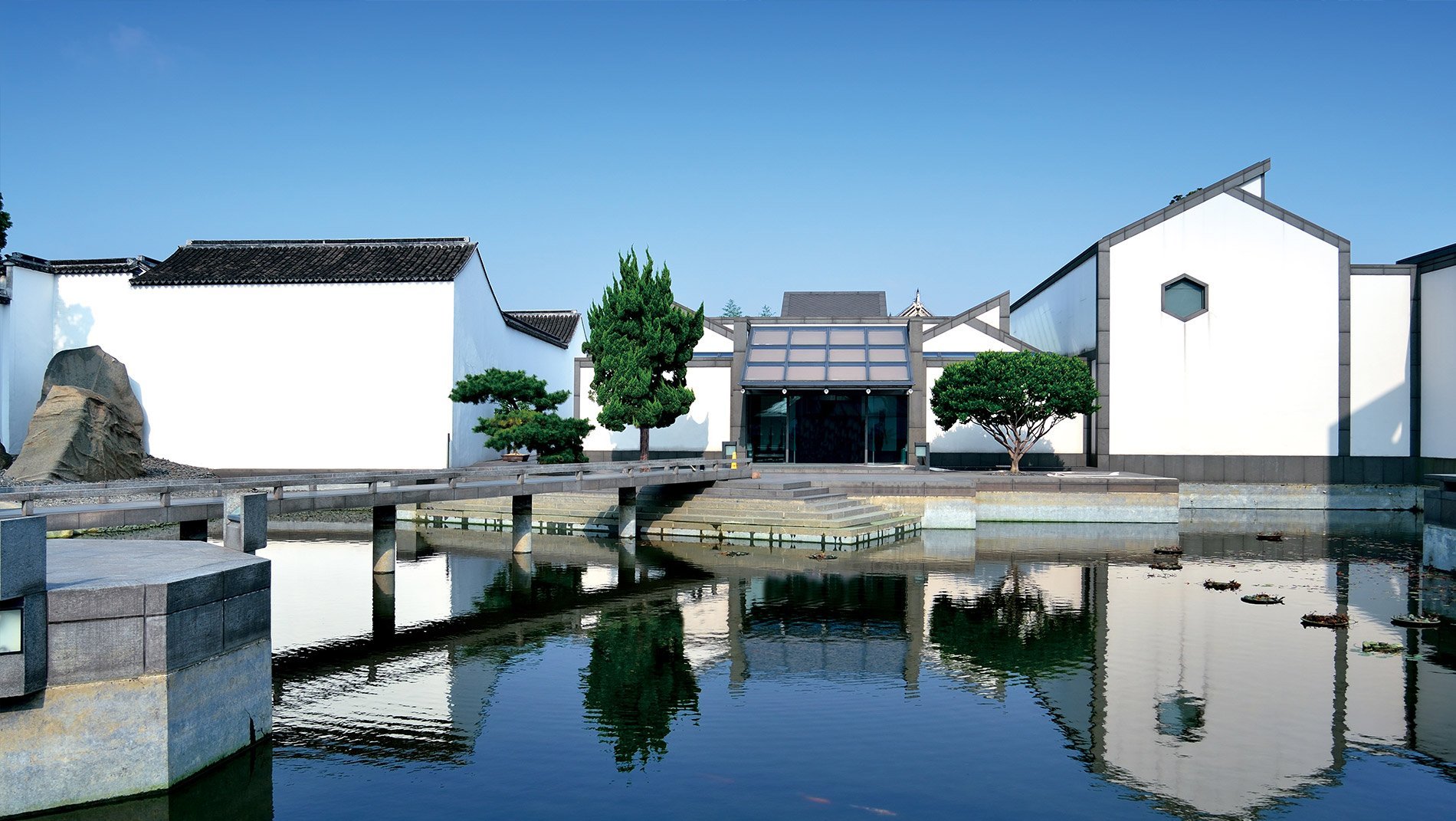 I.M. Pei Museum~I.M. Pei, the post-modernist architect who designed the glass pyramid at the Louvre and the Bank of China tower in Hong Kong, grew up in Suzhou, and it is for this reason that he was invited to design the art museum here. (It is interesting to note, considering that he also designed the Bank of China HQ in Beijing, that IM Pei's father was once the CEO of this bank as well as the Governor of the State Bank of China.)